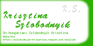 krisztina szlobodnyik business card